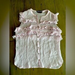 Rochas women ruffle light pink blouse IT38